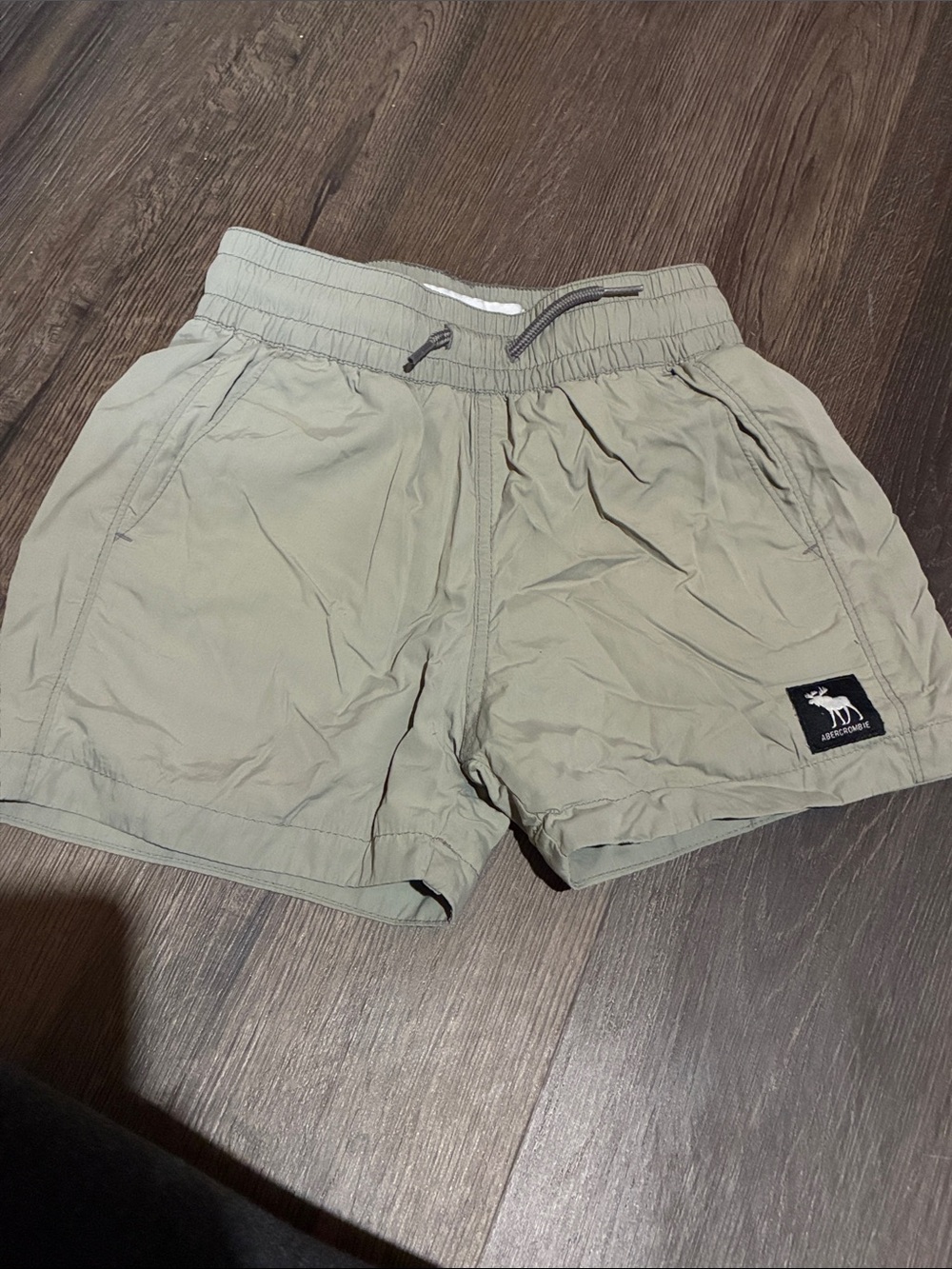 Abercrombie & Fitch Olive Drawstring Kids Shorts